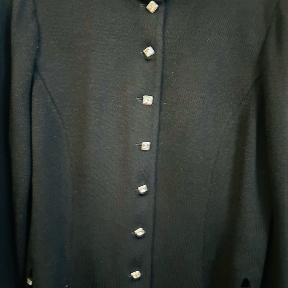 St. John Evening label black crystal embellished jacket - Picture 2 of 9